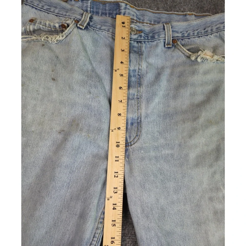 Vintage 90s Levi's 501 Jeans Mens 40x32 Light Wash Denim Made in USA Distressed